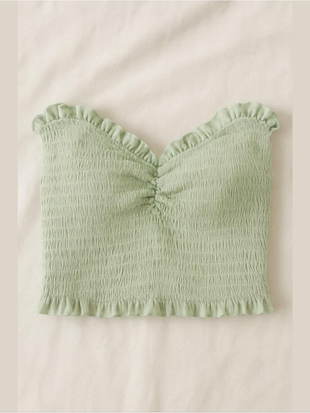 Rue21 Light Green Ruffled Crop Top - Medium